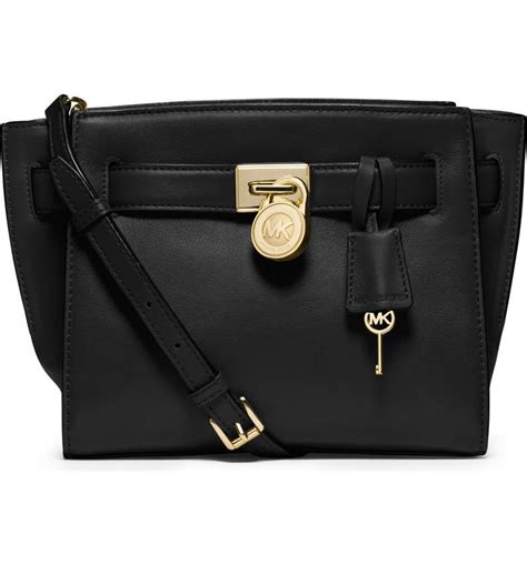 michael kors hamilton traveler msgr leather black leder handtasche|Michael Kors Hamilton Traveler Messenger BLACK .